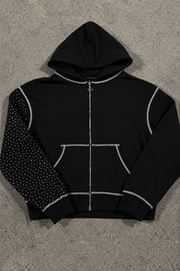 Voxstyle Enterprises Women's <b>Black</b> Full Sleeve Solid Design Zipper Front Casual Winter Breathable Lined Knitted <b>Sweatshirt</b> - Product Image 3
