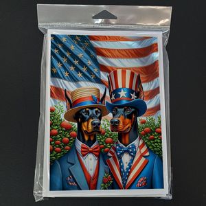 Toutes les cartes de vœux américaines Doberman Pinscher Whimsical A7 Pack de 8 cartes de note vierges avec enveloppes Taille 5x7 - Product Image 3