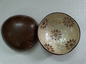 Bols écologiques de haute qualité Arted bleu naturel ensembles de vaisselle bon marché en gros de bol de noix de coco du Vietnam - Product Image 4