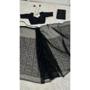 Impresionante Sari listo para usar para mujer con lentejuelas e hilo Conjunto de Trabajo - Product Image 1