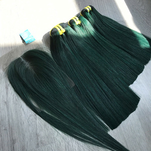 มัดผมมนุษย์สีเขียวพร้อม100% ปิดผมตรงจากเวียดนามผมมนุษย์คุณภาพสูง - Product Image 6