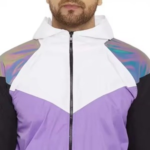 Ensemble de survêtement personnalisé pour homme, coupe-vent en nylon à taille élastique, couleur unie, automne, 2 pièces - Product Image 3