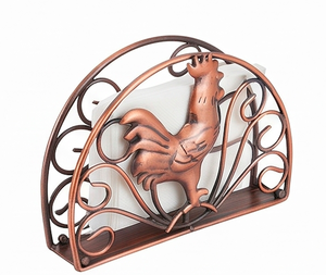 Porta Servilletas Metálico con Diseño de Gallo de Cobre, Elegante Soporte para Caja de Pañuelos, Accesorio Decorativo para Cocina y Uso en Hoteles - Product Image 1