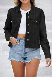 Chaqueta Vaquera Nueva en Oferta, Ropa de Invierno Moderna para Mujer, Chaquetas Vaqueras para Mujer Talla Grande, Venta al por Mayor OEM - Product Image 3