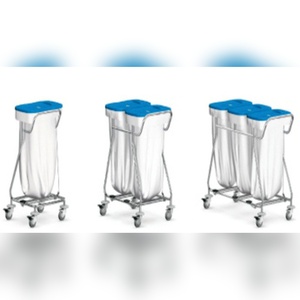 Carro de lencería de hospital de acero inoxidable 304 con bolsa de lona de plástico, solución fiable para lavandería, mobiliario hospitalario - Product Image 2