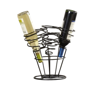 Top Quality Iron Wine Bottle Carrier With Wooden Handle For 6 Bottles Home Furniture Decor Handmade Iron Wine <b>Racks</b> - Product Image 5