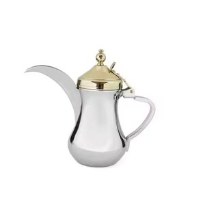Latest Design Wedding Silverware Dallah Stainless Steel Tea Coffee Pot Eco-Friendly <b>1L</b> with Lid Stylish Arabian Kitchenware - Product Image 2
