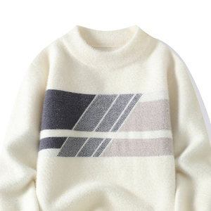 Suéter de Punto para Hombre, Cuello Redondo, Manga Larga, Cálido, Informal, para Invierno, Cómodo, Suave, Texturizado, para Uso Diario - Product Image 6