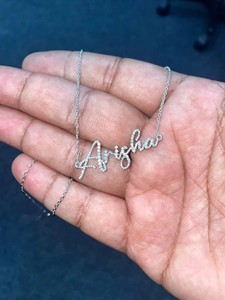 Custom Name Arisha Pendant Necklace 925 Silver Crystal Letter Chain Classic Style Everyday Wear Unisex Jewelry - Product Image 5