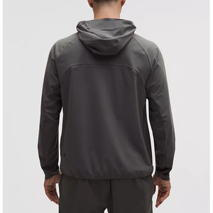 Chaqueta de senderismo impermeable de lona con capucha y cuello mandarín teñido, unisex, talla grande, con logo personalizado, para invierno - Product Image 3