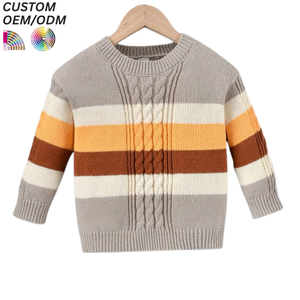 Pull en tricot personnalisé pour garçons, en coton, décontracté, respirant, écologique, support OEM ODM pour la fabrication en gros - Product Image 1
