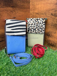 ใหม่จริงทําด้วยมือรีไซเคิลขนหนังหนังสลิงมือถือกระเป๋าหลายสีผู้หญิงสไตล์สัตว์พิมพ์ที่ไม่ซ้ํากันมือถือCrossbodyกระเป๋า - Product Image 5