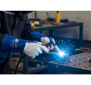 Guantes de soldadura Tig de piel de oveja, resistentes a impactos, retardantes de llama, resistentes a desgarros, para soldadores, guantes de seguridad para las manos. - Product Image 2