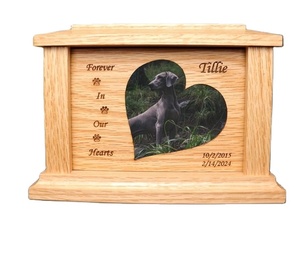 Wood Pet <b>Urn</b> for Ashes <b>Dog</b> Cat Box Personalized Cremation Casket Engraved Bespoke Small Medium Large - Product Image 1