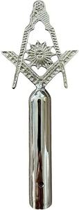 Masonic Regalia <b>Silver</b> Masonic Blue Lodge <b>Tops</b> Set with MM Emblem Freemason Masonic Pole (Set of 4) - Product Image 4