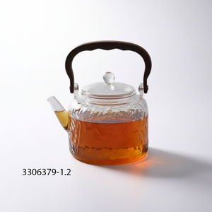 Nordic Style Borosilicate Glass <b>Teapot</b> <b>with</b> <b>Infuser</b> 1.2L Capacity Glass Handle and Lid - Product Image 1