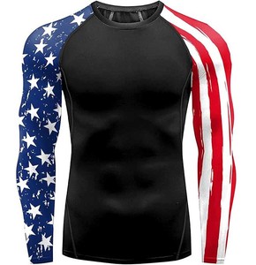 เสื้อรัดกล้ามเนื้อแขนยาวสำหรับผู้ชาย สำหรับการฝึกซ้อม BJJ MMA  ยืดหยุ่นสูง  ชุดสำหรับการต่อสู้  เทรนด์อเมริกาและยุโรป - Product Image 1