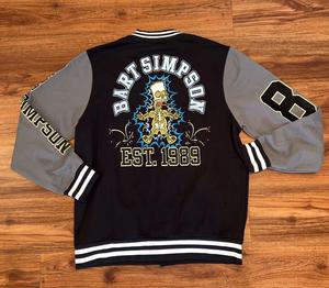 Veste Lettermen The Simpsons Bart Simpson noire et grise brodée - Product Image 3