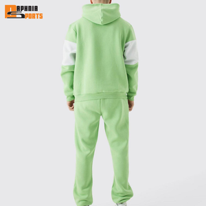 100% Cotton Material Made Streetwear Tracksuits For Men Contrast Colors Gym Fitness <b>Tech</b> Fleece Training Men Hoodie & Sweatpants - Product Image 4