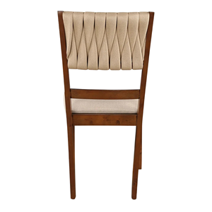 Silla de Comedor de Madera Maciza con Diseño Estético Simple y Asiento Acolchado Suave para Hogar, Restaurante, Cafetería - Product Image 4