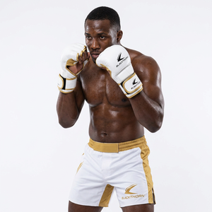 ถุงมือชกมวย MMA แบบผูกเชือก สำหรับฝึกซ้อมคิกบ็อกซิ่ง มวยไทย ออกกำลังกาย สายรัดกว้าง 4 นิ้ว หนัง PU ระบายความชื้น ติดตีนตุ๊กแก สำหรับผู้ใหญ่ - Product Image 3