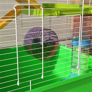 Cage de Luxe pour Hamster (Petite, Moyenne, Grande) en Acier Inoxydable, Verre et Plastique – Motif Animal Personnalisé pour l'Élevage et l'Usage Intérieur - Product Image 2