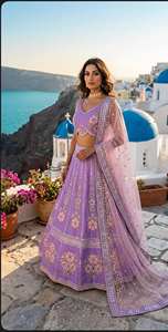 Heavy Slub Lehenga Choli with <b>Rainbow</b> <b>Sequins</b> Floor-Length Bridal Wedding <b>Dress</b> for Party & Eid Recycled Materials Wrinkle-Free - Product Image 1