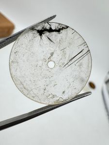 Esfera de reloj plana de rutilo negro natural de 31,50 mm, 0,6 mm de grosor, 2 mm de diámetro del orificio central. - Product Image 4