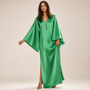 Premium Women <b>Kaftan</b> Dress Collection Elegant Embroidered Satin Cotton Loose Fit <b>Maxi</b> <b>Kaftan</b> Arabic Modest Wear Arabian Casual - Product Image 2