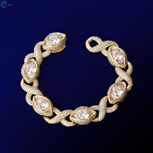 Bracelet Hip Hop Infinity With Eyes Link pour homme, serti de diamants VVS1 cultivés en laboratoire, style cubain, personnalisable, style rappeur - Product Image 1