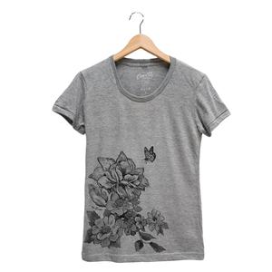 Camiseta de algodón de manga corta unisex para mujer, camiseta bordada con serigrafía ecológica personalizada con cuello redondo/redondo, logotipo disponible - Product Image 3
