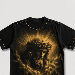 Camiseta Glory personalizada con pedrería, estilo desgastado, 100% algodón, tela suave y transpirable, manga corta, para uso unisex. - Product Image 3