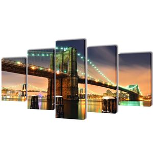 79 \ "X 39 \" Canvas Wall Print Set Brooklyn Bridge Canvas Arts - Product Image 1