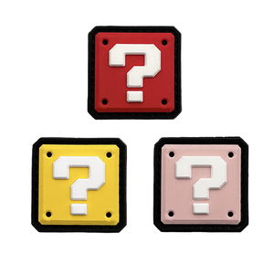 Patch en caoutchouc imperméable 3D lumineux motif Question Mark de Mario, style jeu classique, pour sac à dos, chapeau, casque, gilet, sac, tenue et mode urbaine - Product Image 4