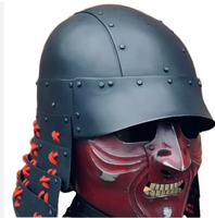 Casques d'armure samouraï Milap Industries, faits à la main en acier nickelé noir, polis et gravés, pour cosplay, décoration ou cadeau