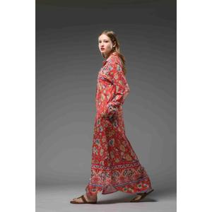 เดรสยาวพิมพ์ลายดอกไม้สไตล์โกธิคสำหรับผู้หญิง  ชุดเดรสทรงหลวมแบบไม่มีแขน  ติดกระดุม  ลำลองสไตล์โบฮีเมียน  เหมาะสำหรับฤดูใบไม้ร่วง - Product Image 4