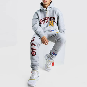 Conjunto de Sudadera y Pantalón Deportivo de Algodón de Alto Gramaje para Hombre, Estilo Urbano, Gimnasio y Deportes, de Dos Piezas - Product Image 2