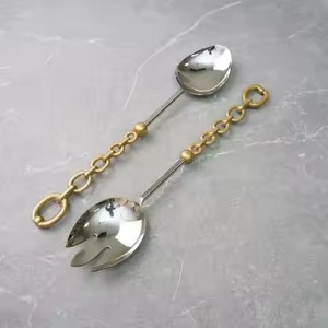 Restaurant Quality Metal Salad <b>Server</b> Set Premium Food Serving Accessories for <b>Buffet</b> Tables - Product Image 2