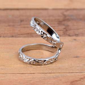 SHYAM JEWELRS Luxury Unisex 925 <b>Sterling</b> <b>Silver</b> Vintage Butterfly Textured <b>Silver</b> <b>Adjustable</b> <b>Ring</b> for Joint Stability Support - Product Image 3