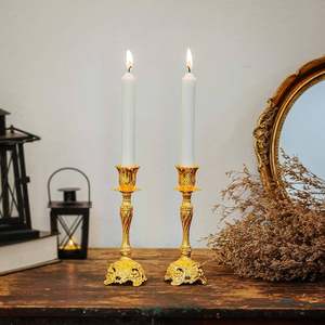 Ensemble de 2 bougeoirs en aluminium pour la décoration de la maison et des mariages, taille personnalisable, écologique et durable. - Product Image 3