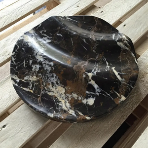 Bandeja de Servir Moderna de Mármol Negro y Dorado, Piedra Natural, Decoración de Hogar de Lujo, Revestimiento de Pared de Cocina Resistente al Fuego, Hotel y Comedor - Product Image 1