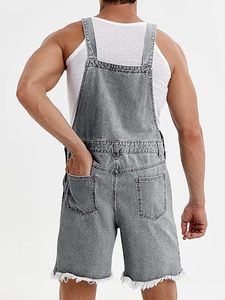 Peto vaquero 100% algodón para hombre, corte ajustado, bolsillos frontales, tirantes ajustables, transpirable, con botones, ropa de trabajo para verano y primavera - Product Image 6