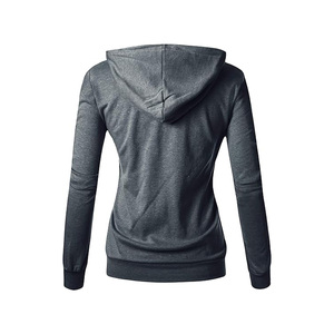 Sweat-shirt décontracté à capuche long, coupe ample, couleur unie, grande taille - Product Image 2