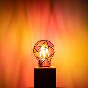 Fun Roma 4W 120V Stained Glass <b>Light</b> Bulb <b>Rainbow</b> Mosaic Decorative Lighting Multi-Colorful Indoor Lighting - Product Image 2