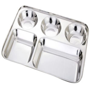 Plateau à nourriture en acier inoxydable, plat à thali, vaisselle en acier inoxydable, plateau à thali en acier inoxydable au Royaume-Uni, plaque à thali - Product Image 3