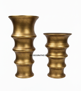 Vase à étages moderne en aluminium |   Vases à fleurs côtelés élégants et évasés, décorations de mariage, accents de table écologiques, idéaux pour offrir - Product Image 4