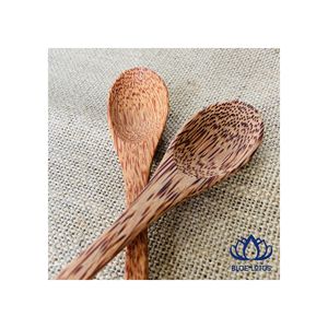 ช้อนไม้มะพร้าวเคลือบทองคำคุณภาพสูง ลายบัวสีน้ำเงิน ดีไซน์ทันสมัย |   อุปกรณ์ครัวทำมือจากวัสดุธรรมชาติ ใช้งานได้ยาวนาน ปลอดภัยสำหรับเครื่องล้างจาน - Product Image 1