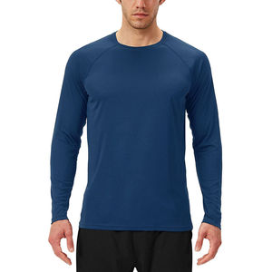 Camiseta Deportiva de Manga Larga para Hombre, Color Azul Marino, Mangas Raglán, Transpirable, para Gimnasio y Entrenamiento - Product Image 1