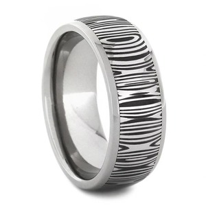 Anillo de Acero de Damasco con Acabado Mate para Hombre, Anillo de Boda, Ajuste Cómodo, Hecho a Mano, Patrón Único, Joyería de Moda para Novio - Product Image 5