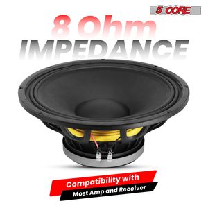 Haut-parleur de subwoofer 5Core de 15 pouces, 2000W de puissance crête, 8 ohms, pleine gamme, remplacement pour DJ, basse, bobine vocale de 4 pouces, aimant de 74 oz, modèle Y30 FR-15200 - Product Image 4